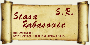 Staša Rabasović vizit kartica